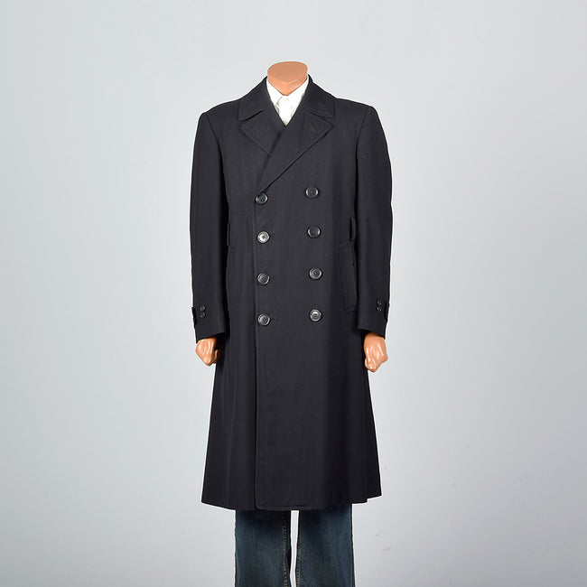 1940s United States Navy Wool Trench Coat