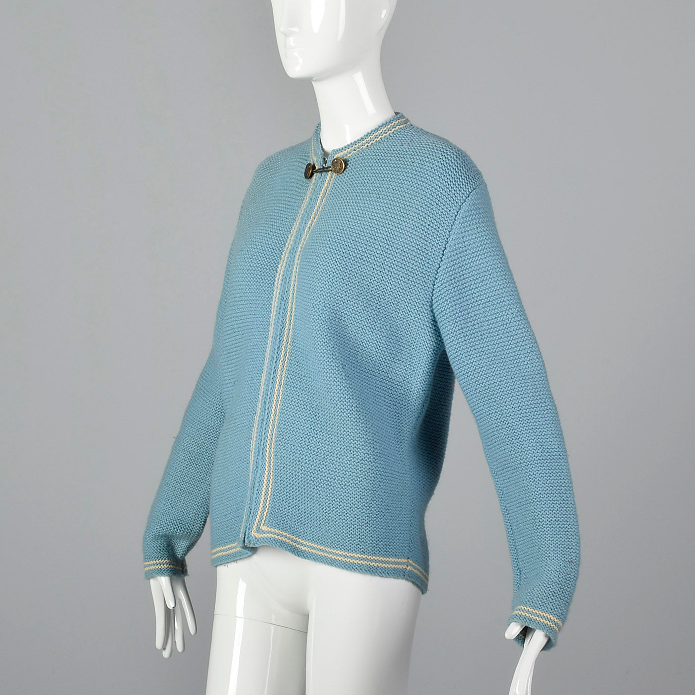 1960s Blue Zip Front Cardigan