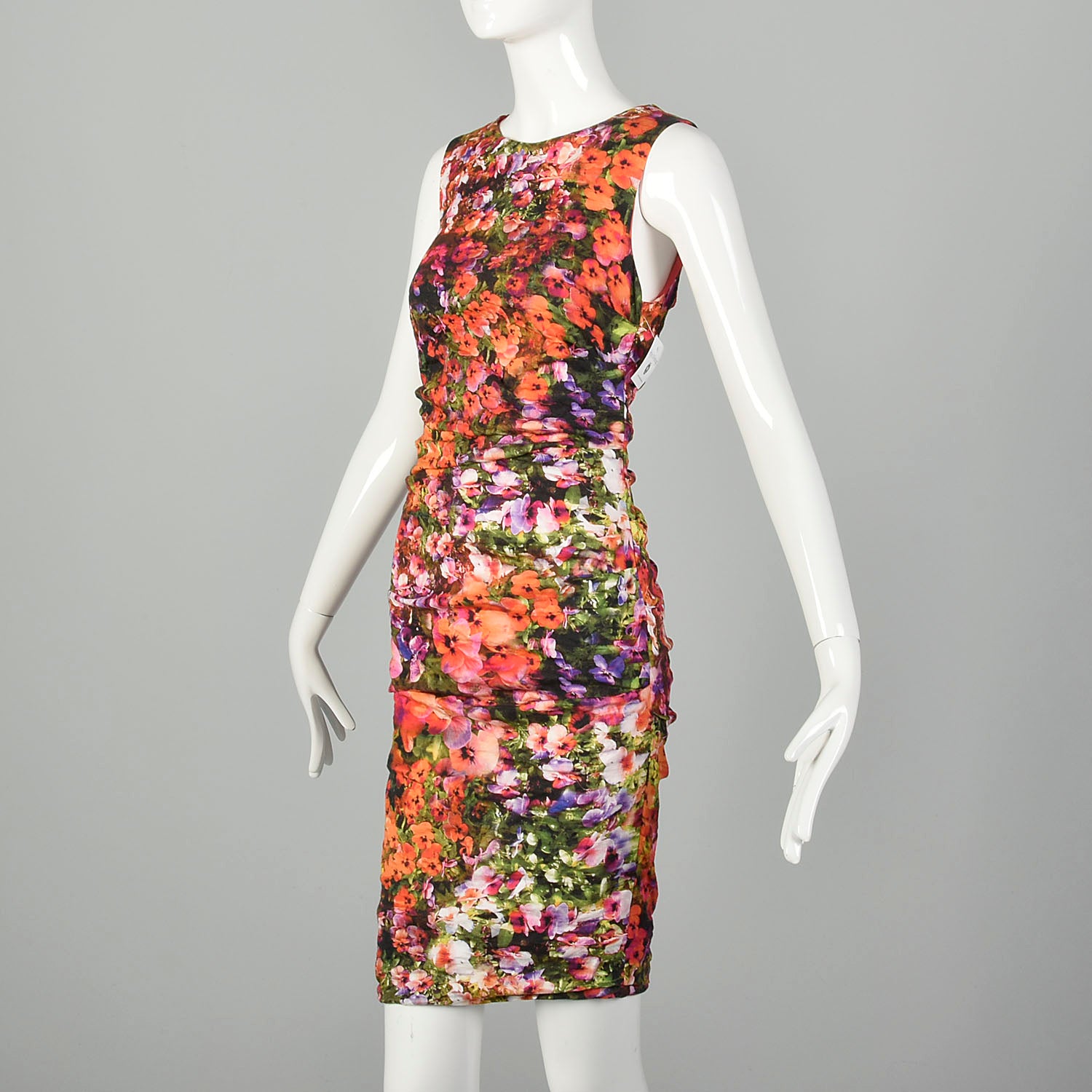 XS Nicole Miller Artelier Floral Mini Dress Summer Sleeveless Designer