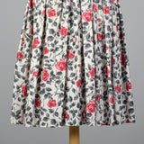 1950s Floral Print Dress with Drop Waist