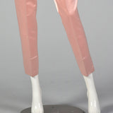 Dynasty 1960s Pink Silk Wrap Jacket and Cigarette Pant Set