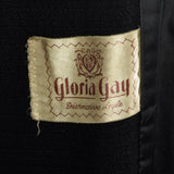1940s Black Striped Wrap Coat