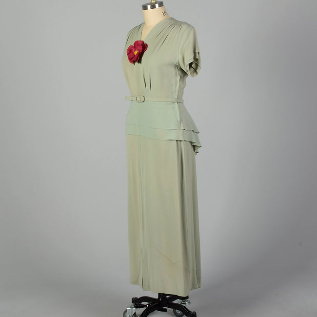 XXL 1940s Green Long Dress