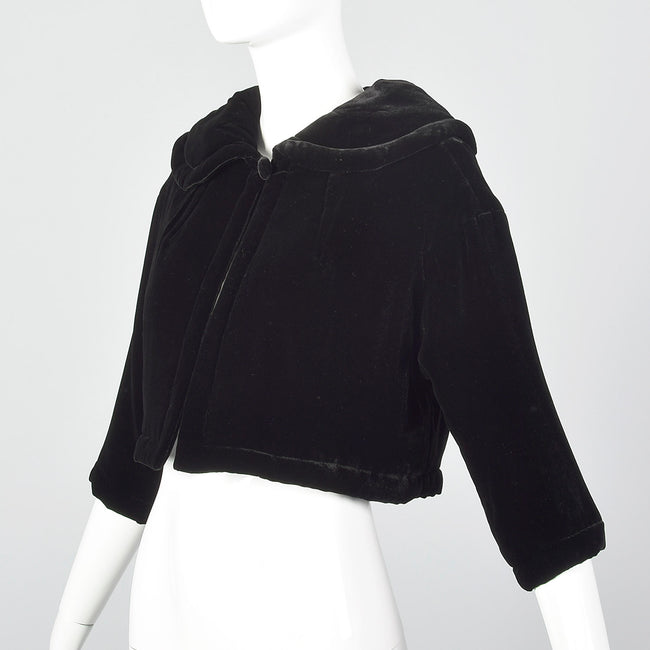 2000s Diane Von Furstenberg Black Velvet Shrug