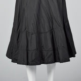 1950s Anne Fogarty Black Half Slip with Interior Lace Hem