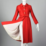 1950s Bright Red Dress Coat