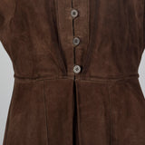 1990s Giorgio Armani Brown Suede Dress