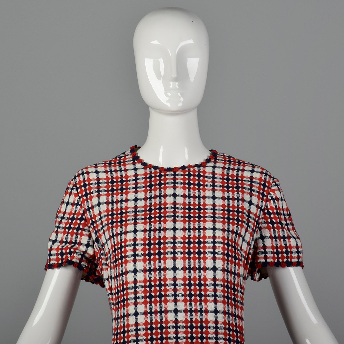 1960s Dress Set in Red and Navy Plaid