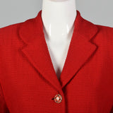 Large St. John Collection 1980s Red Knit Skirt Suit
