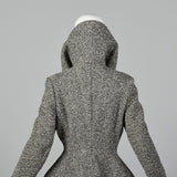 1950s Wool Tweed Skirt Suit with Sculptable Portrait Collar