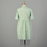 3XL 1960s Day Dress Short Sleeve Volup Casual Cotton Floral Summer
