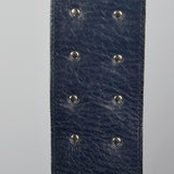 1980s Fendi Black Leather Belt with Snakeskin