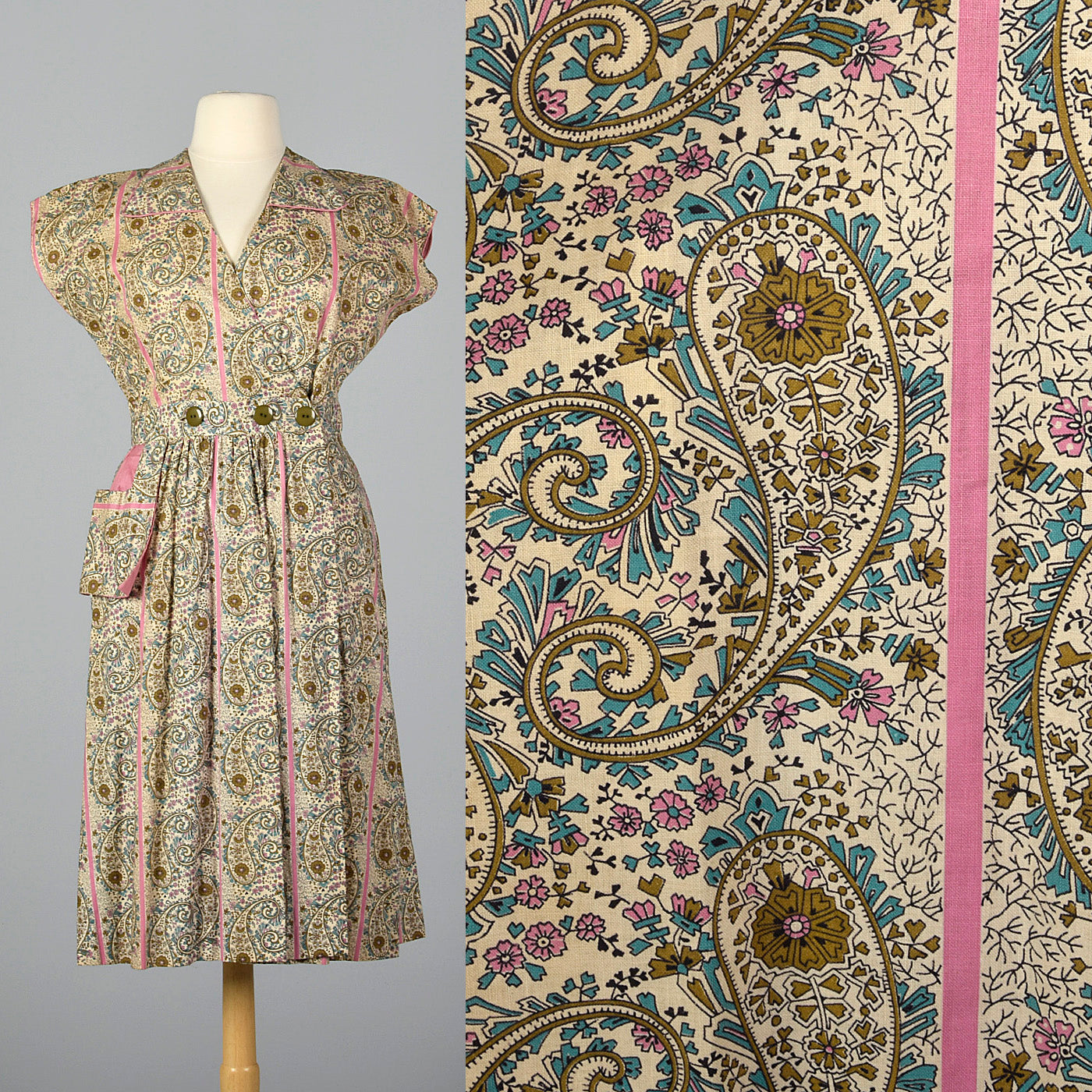 1950s Cotton Wrap Dress