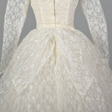 1950s White Lace Wedding Dress