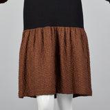 1980s Adolfo Black Knit Dress with Bishop Sleeves