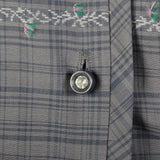 XXL 1950s Gray Plaid Cotton Day Dress Short Sleeve Summer Casual Volup