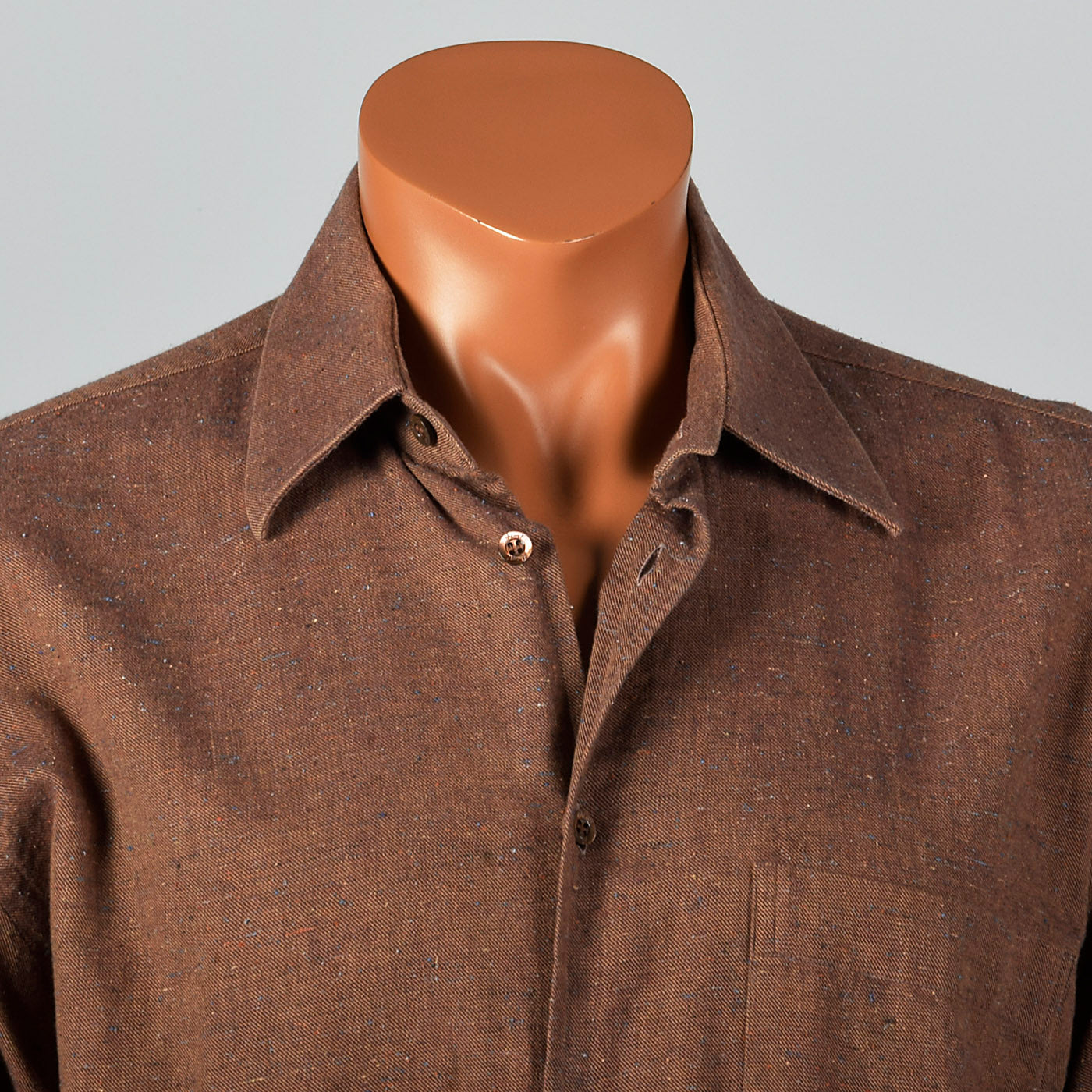 2000s Brown Shirt with Multicolor Flecks