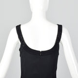 1990s Oleg Cassini Black Evening Dress