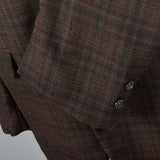 1950s Mens Lightweight Summer Jacket in Brown Plaid