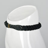 1990s Sonia Rykiel Green Suede Braided Belt