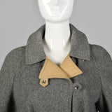 1970s Wool and Canvas Trench Coat with Snap Closures