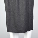 1990s Louis Feraud Gray Wool Pencil Skirt