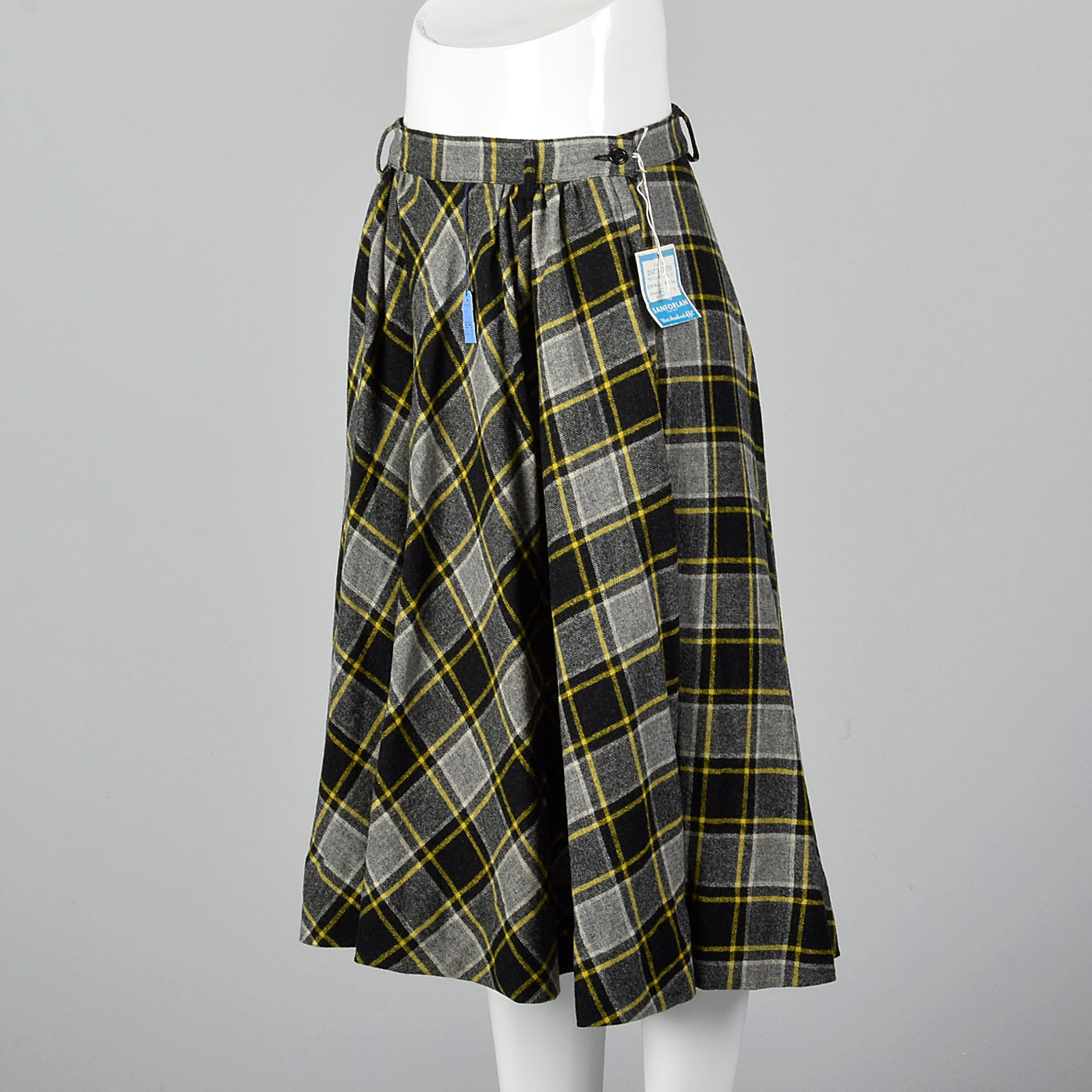 1950s Deadstock Plaid Fit and Flare Skirt