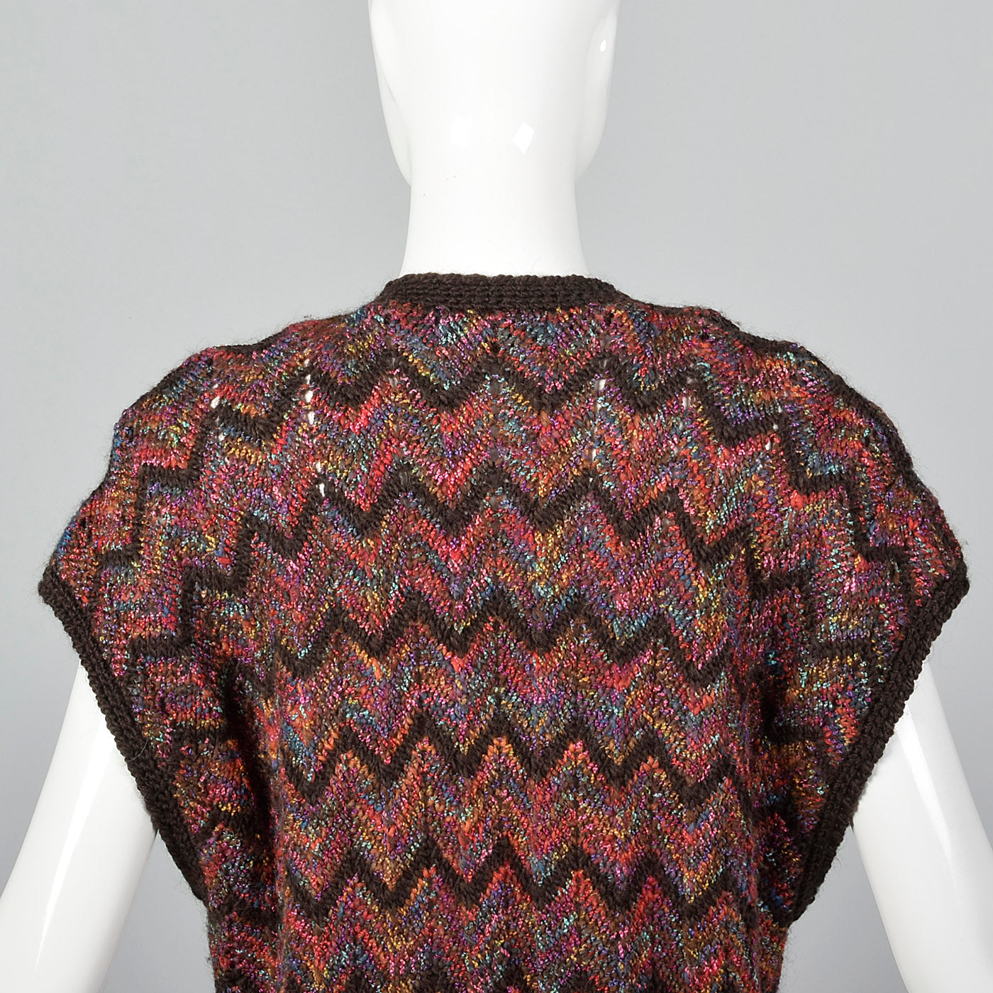1980s Multicolor Zig Zag Sweater Vest