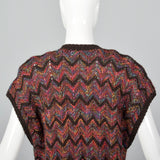 1980s Multicolor Zig Zag Sweater Vest