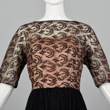 1950s Illusion Bodice Dress with Sheer Lace