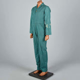 1940s Mens Green Herringbone Belted Workwear Coveralls