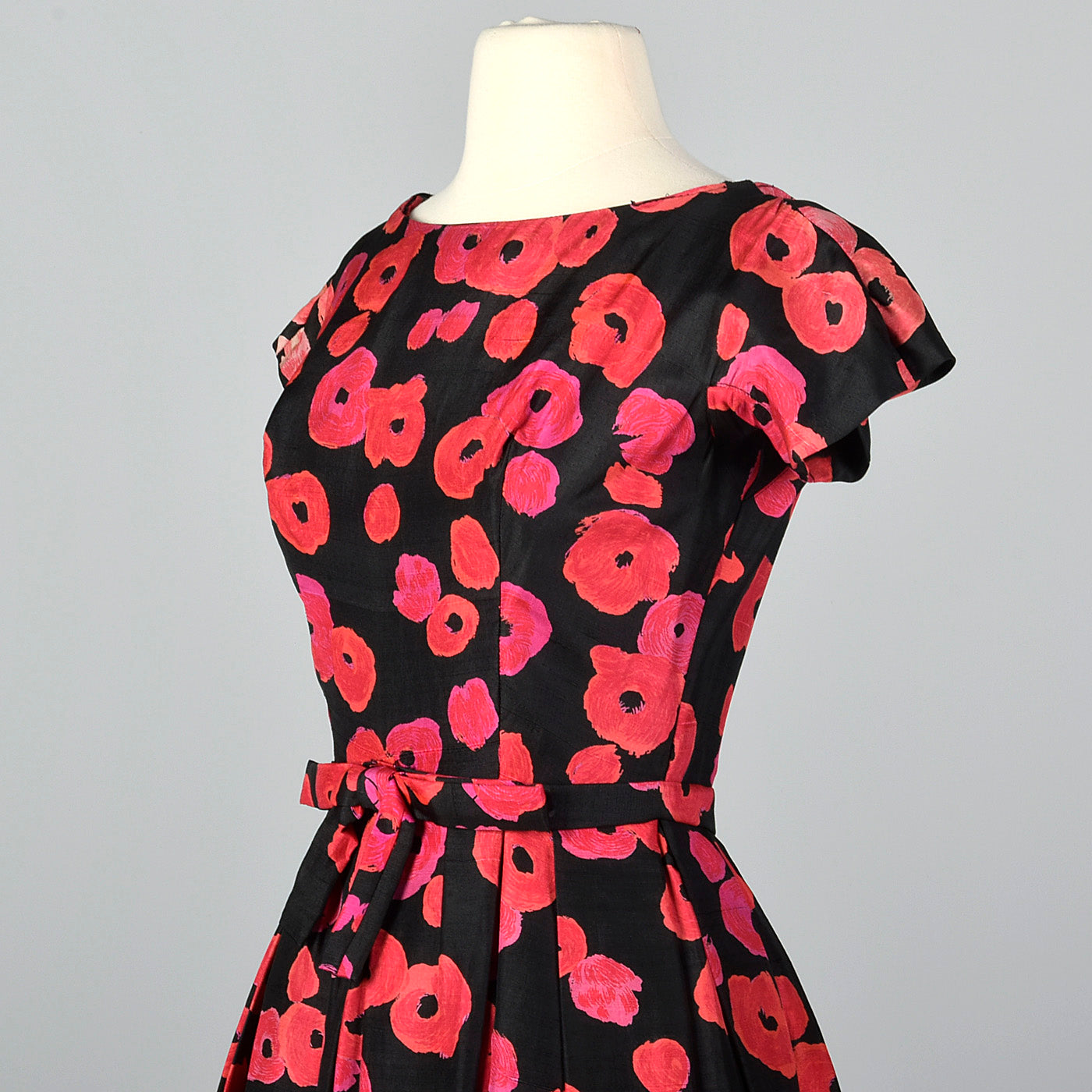 1950s Suzy Perette Silk Floral Dress