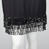 1980s Victor Costa Black Halter Dress