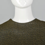 1950s Lurex Pencil Dress in Blue and Gold Knit