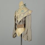 XXS 1890s Victorian Wool Challis Bodice