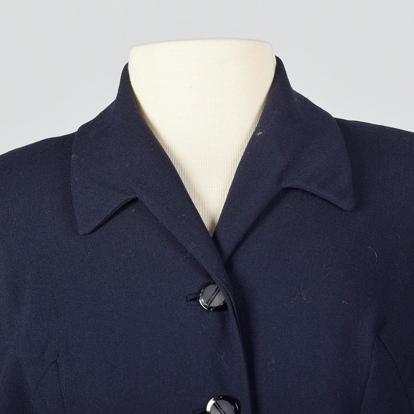 1950s Navy Blue Jacket with Fitted Waist