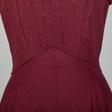 XS 1940s Burgundy Red Dress