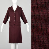 Large 1960s Dark Red Skirt Suit