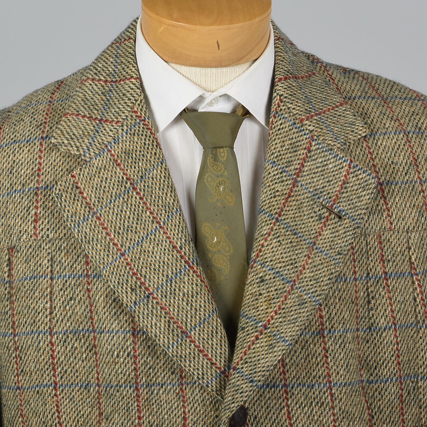 1930s Brown Tweed Jacket with Pleated Back Vent