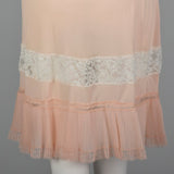 1950s Peach Slip with Pleated Hem