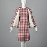 1960s Dress Set in Red and Navy Plaid