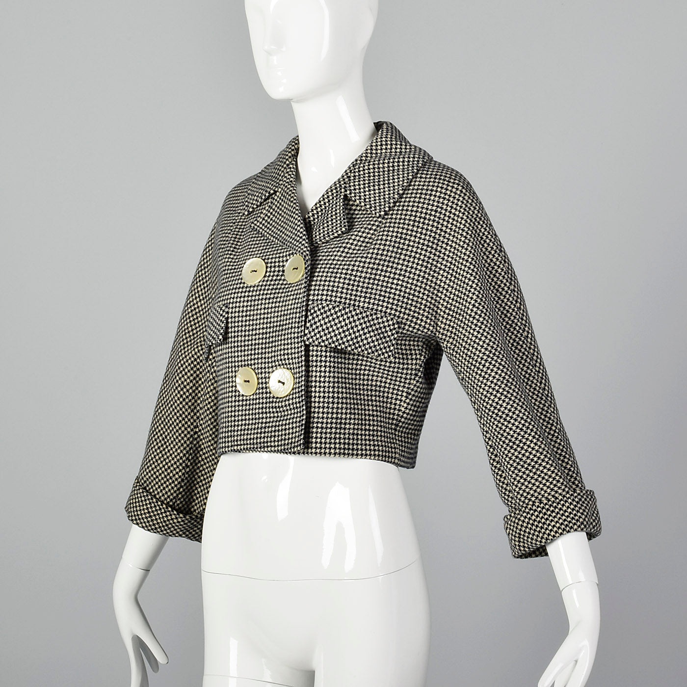 1960s Cropped Houndstooth Jacket