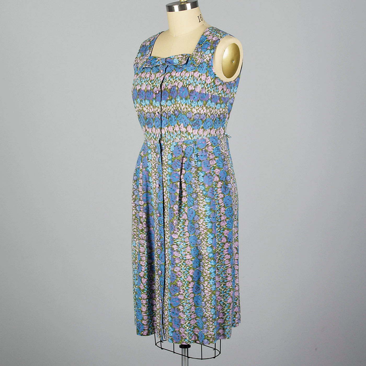 1950s Abstract Floral Print Dress