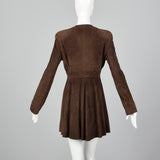 1990s Giorgio Armani Brown Suede Dress