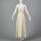 1960s Off White Formal Evening Gown or Wedding Dress