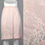 1950s Pastel Pink Half Slip with Lace and Soutache