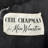 XXS 1960s Ceil Chapman Sleeveless Black Evening Dress