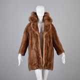 1950s Mink Coat with Dramatic Scalloped Collar