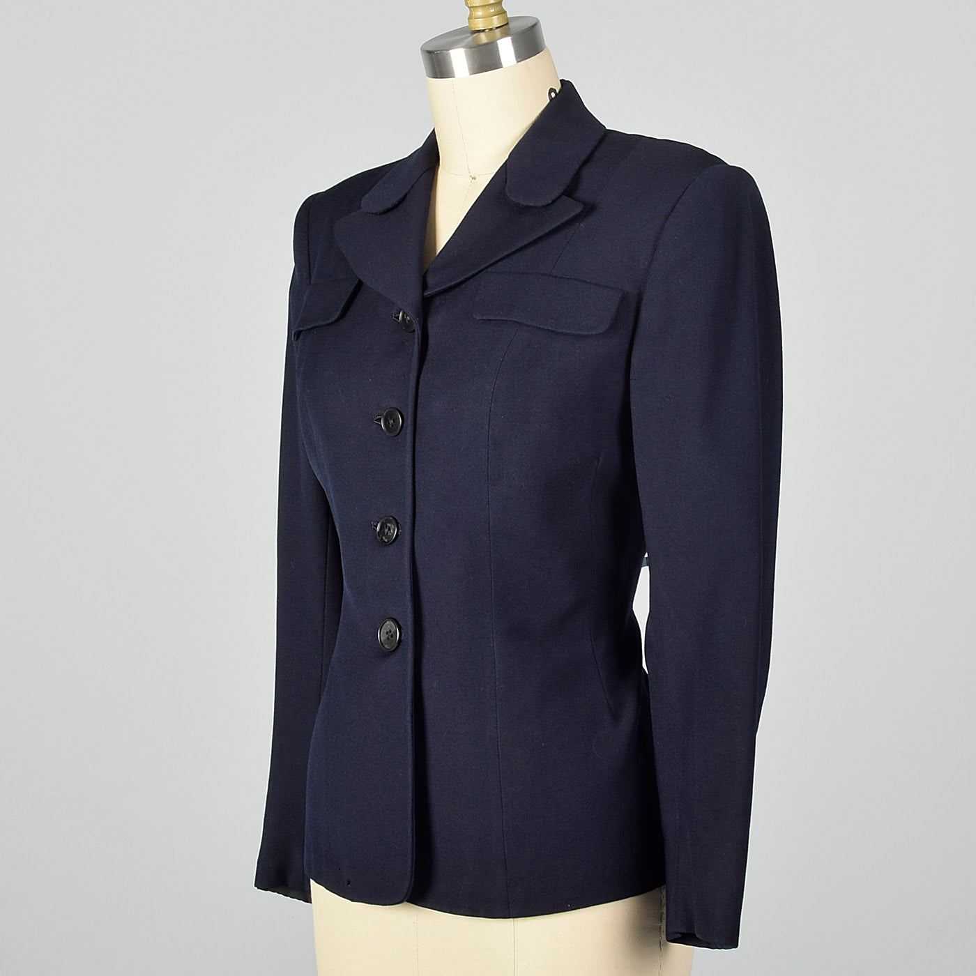 1950s Waves US Navy Military Wool Jacket in Navy Blue
