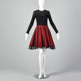 1990s Red and Black Cocktail Dress